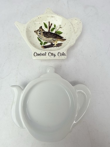 Vintage Konvolut 15 Teebeutelhalter Teekanne Form Keramik Glas Melamin - Bild 19 von 24