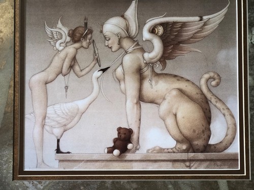 Vintage Michael Parkes Fantasy Art Print Sphinx, Custom Matted, 1990s - Picture 8 of 15