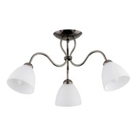 Deckenlampe 3-Flammig Glas Schwarz-Chrom E27 B:60 Cm Deckenleuchte Schlafzimmer