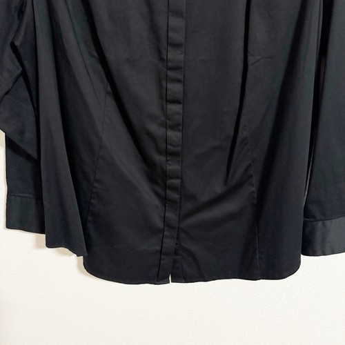 NUEVA Blusa Lane Bryant Clásica Popelina Oculta Abotonada Negra Talla 24 - Imagen 4 de 10