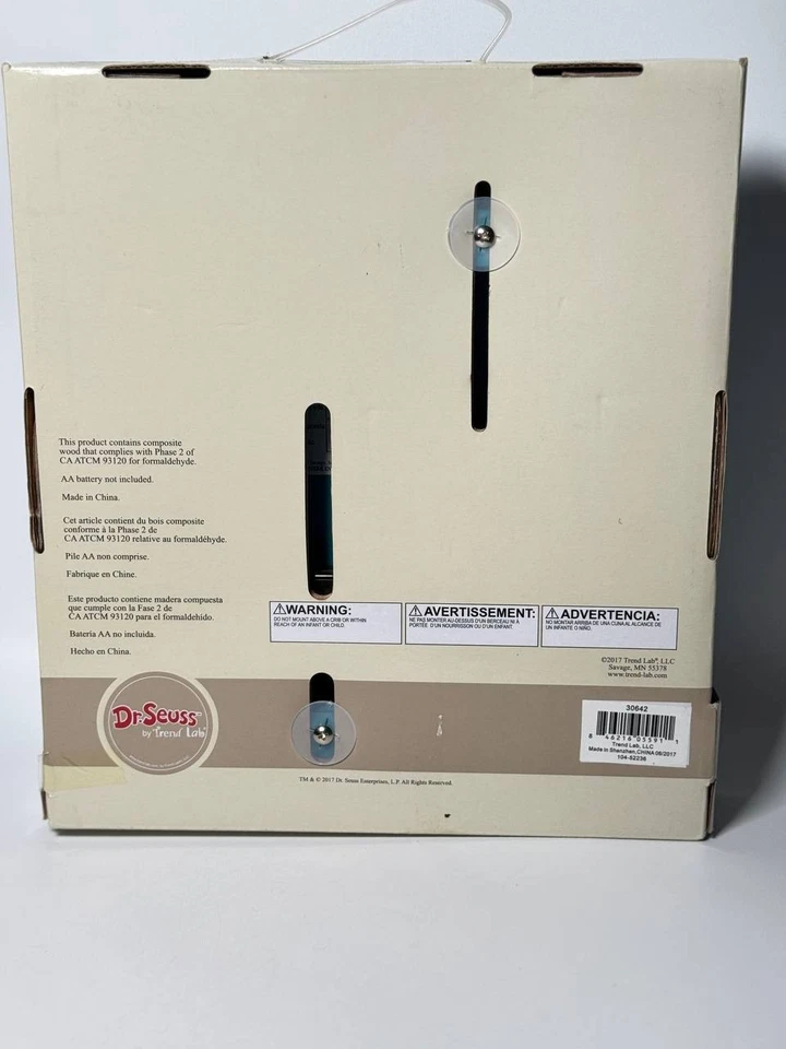 Trend Lab Dr. Seuss The Cat in the Hat Wall Clock – Nursery Decor – New - Image 3 of 3