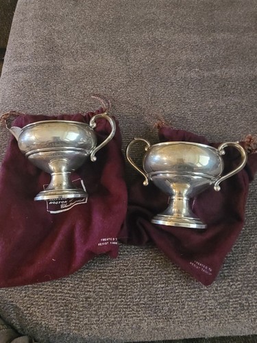 Antikes Sterlingsilber Sahne & Zucker Set. FB Rogers Silver Co 1883. Boston. S6 - Bild 1 von 8