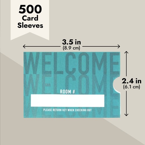 500 Pack Hotel Key Card Envelopes, Welcome Guests (Teal, 2.4x3.5 In) - Picture 5 of 10