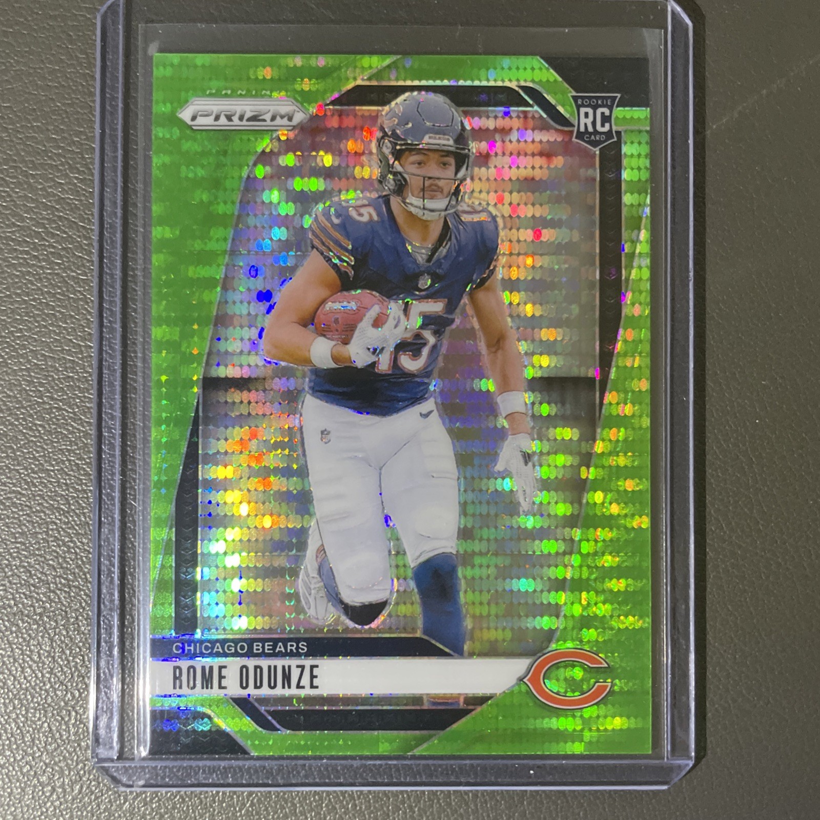 2024 Panini Prizm Rome Odunze RC Neon Green Pulsar #385 Chicago Bears Rookie