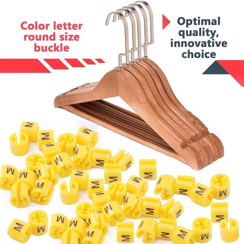 150Pcs Yellow【 Sizes M 】 Plastic Clothes Hanger Size Markers Color-Coding Hanger - Picture 7 of 7