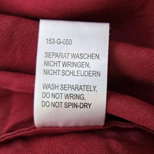 Borner Collection roter langer Seiden Morgenmantel Gr. 6 Applikation Taschen Dessous Kimono - Bild 7 von 7