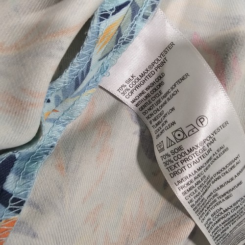 Tommy Bahama Men Hawaiian Shirt Floral Print Silk Blend Button Up Large Blue - Picture 8 of 9