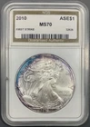 2010 American Eagle Silver Dollar $1 - .999 Fine Silver - Rim Toned