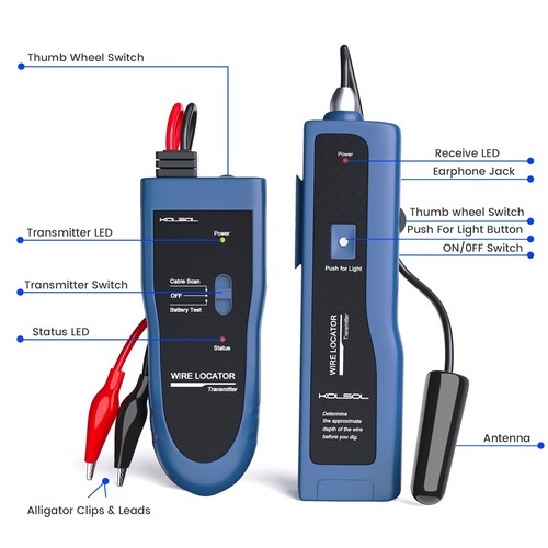 Underground Wire Locator, Cable Tester F02 Pro for Locate Wires, Locate Contr... - Picture 9 of 9