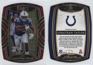 2020 Panini Select Club Level Maroon Prizm Die-Cut Jonathan Taylor Rookie RC