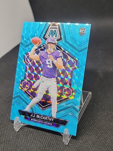 2024 Mosaic Prizm J.J. McCARTHY /15 RC Fluorescent Blue Prizm #310 Vikings - Picture 3 of 5