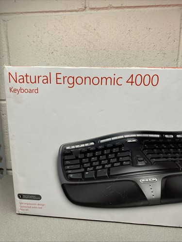Microsoft Natural Ergonomic 4000 Model 1048 USB Wired Keyboard NEW SEALED - Afbeelding 2 van 11