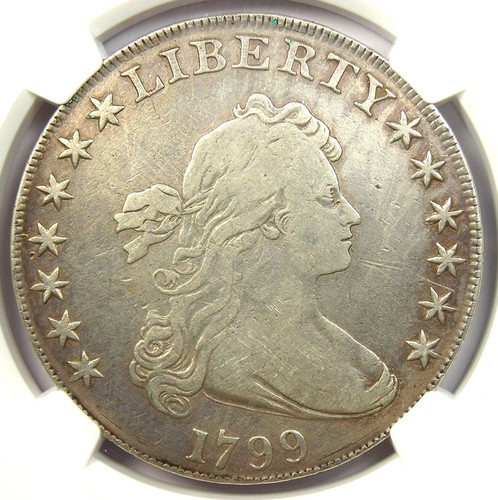 1799 Draped Bust Silver Dollar $1 Coin - Certified NGC Fine Detail - Rare Coin - Picture 1 of 5