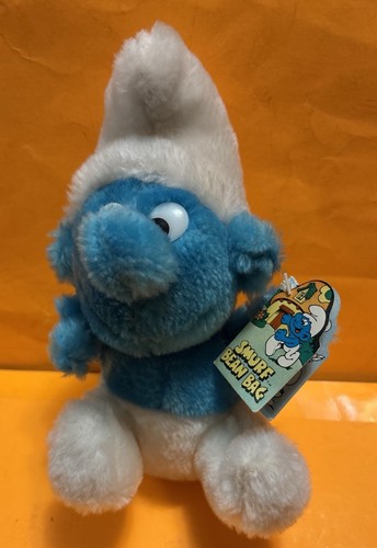 Vintage 1980 Smurfs Bean Bag NEW w/ Tag #620 Schleich Wallace Berrie FREE SHIP - Picture 1 of 11