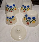 Vintage Fireking Bowls With Grease Bowl/lid