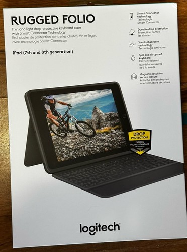 Logitech Rugged Folio iPad (7th, 8th & 9th generation) Keyboard Case