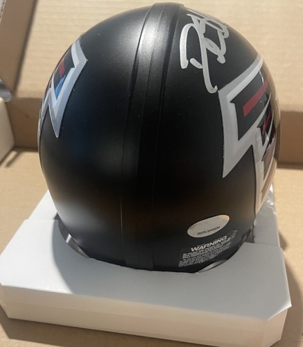 DEION SANDERS SIGNED / AUTOGRAPHED MINI HELMET GTSM PLAYER COA NFL HOF FALCONS - Picture 6 of 7