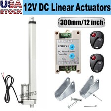 12V 1000N 12" Inch Linear Actuator +Motor Controller +Brackets System Heavy Duty