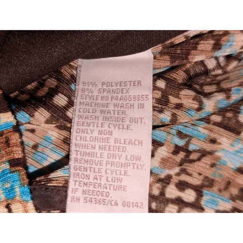 Vintage Tanjay Brown Aqua Zip Front 'Track Jacket' Womens Size S Petite - Picture 6 of 9