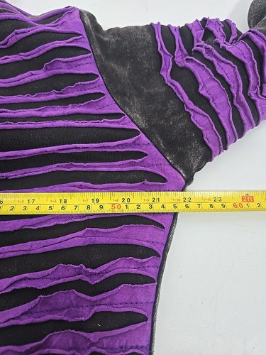 Giacca con cappuccio zip intera EZHIPPIE taglio rasoio lunghezza ginocchio stonewashed viola nuova con etichette XL - Foto 22 di 24