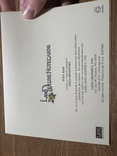 Lang Vintage Deluxe Christmas Cards Anna Krajewski Pony Ride Folk Art Holiday - Picture 7 of 8