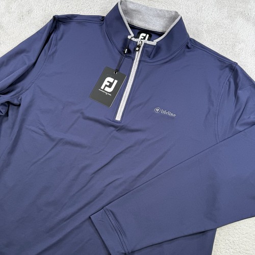 FootJoy Pullover Mens Large Navy 1/4 Zip Nylon Stretch Golf Performance Midlayer