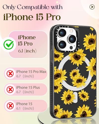 Cute Case for Women Girls - Funny Design Compatible for iPhone 15 Pro Sunflower - Picture 3 of 7