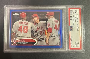 2012 Topps Chrome Mike Trout Blue Refractor /199 PSA 9 Angels