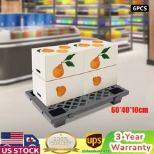 6pcs Plastic Pallets Interlocking Storage Stackable Anti-slip Loading Pallets