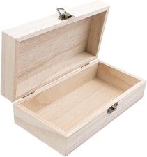 Wood Storage Box with Lid Solid 7.87  3.93  2.36 inches, LightBrown