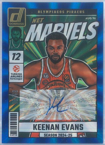 2024-25 Panini Donruss Euroleague BK Keenan Evans Net Marvels Sign. 18/49 - Picture 2 of 3