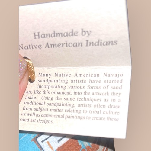 Vintage Nativi Americani Navajo Sabbia Pittura Palla Ornamento Natale Cerimonia Tribale - Foto 9 di 9
