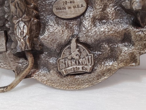 VTG 1986 Born In The USA Belt Buckle Siskiyou Buckle Co. No.-40 (made in USA) - Picture 5 of 6