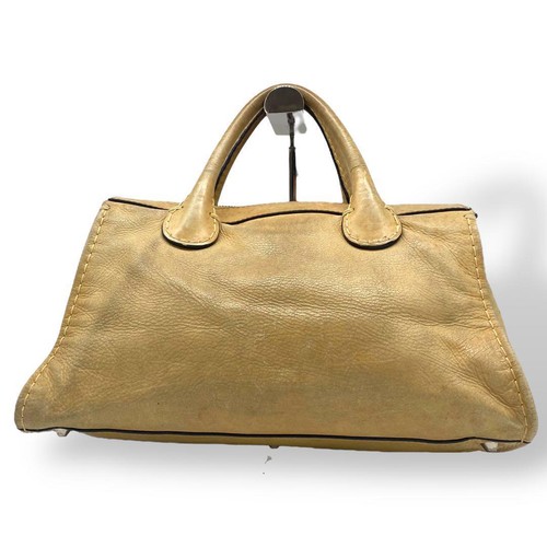 Chloe Edith Women's Handbag Brown Beige Leather Vintage Tote Bag - Picture 3 of 13