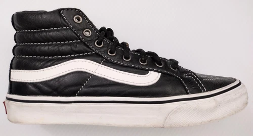 Vans SK8 Hi High Top T375 nero tutte le scarpe in pelle sneakers skateboard M6 5 W8