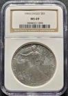 1993 American Silver Eagle 1oz ☆ MS69 NGC Brown Label ☆ Free Shipping