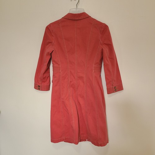 Peruvian Connection Paola Denim Trench Coat Coral 2 - Picture 2 of 9