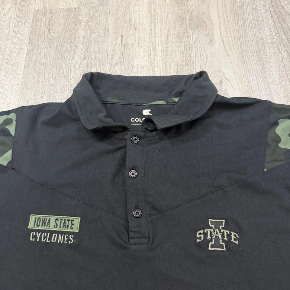 Colosseum Iowa State Cyclones Polo Shirt Mens XL Salute To Service Military Army - Image 3 of 4