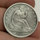 Fine 1874-P Seated Liberty Half Dollar (old cleaning) U.S. 50c Type Silver Coin