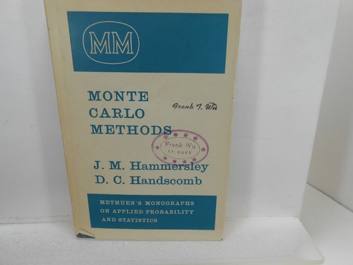 MONTE CARLO METHODS Hammersley & Handscomb Mathematics BOOK - Imagen 1 de 2