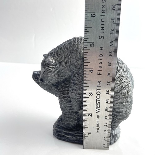 Wolf Sculptures Grizzly Bear Sex Soapstone Carving Animal Figurine Canada Art - Bild 7 von 8