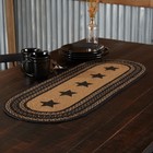 Table Runner Farmhouse Jute Primitive 13x36 Oval Stars Kitchen Decor VHC Brands