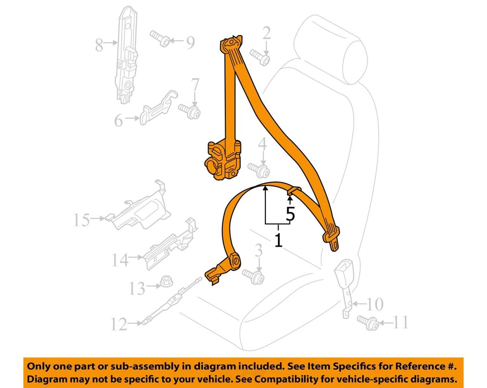 Seat Belt Front Bucket Seat Driver Retractor Fits 15-18 AUDI Q3 1994556 Foto 3 de 4