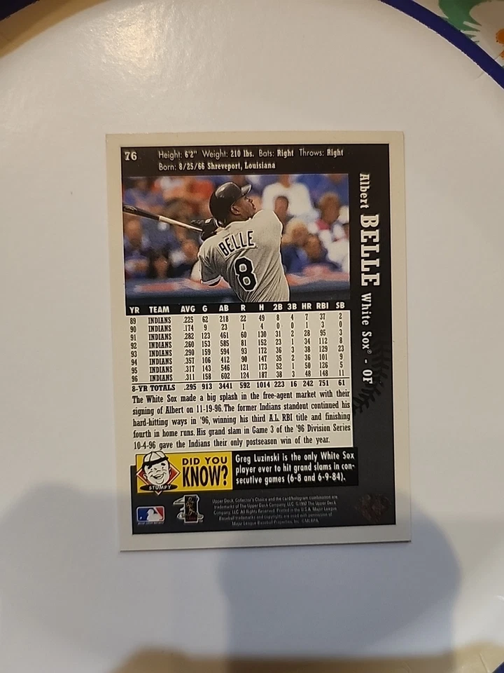 1997 Upper Deck Collector's Choice - All-Star Albert Belle #76 - Image 2 of 2