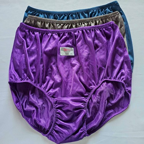 6 Granny Panties Plus Underwear Woman Soft Silky Nylon Briefs High Waist 40"-45" - Picture 12 of 14