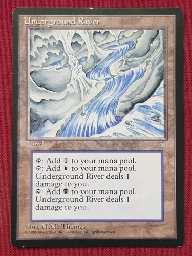 Magic The Gathering ICE AGE UNDERGROUND RIVER land card MTG - Picture 1 of 2