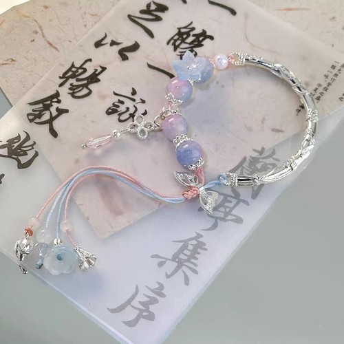Elegant Silver Bead Bracelet with Electroplating Technology and Adjustable Fit - Picture 4 of 5