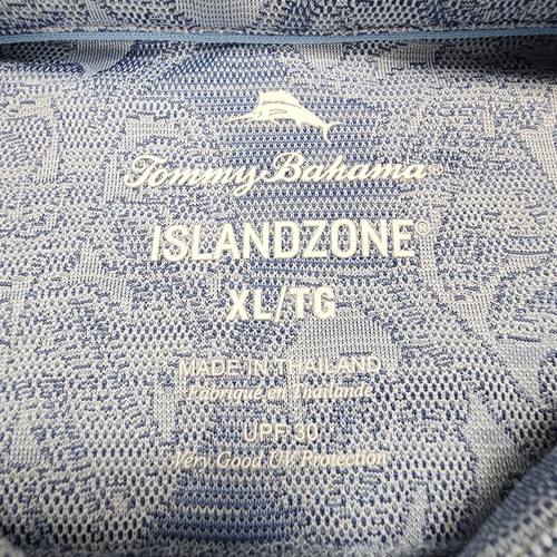 Tommy Bahama Polo Para Hombres XL Azul IslandZone Floral Estampado de Hojas Top de Golf - Imagen 4 de 8
