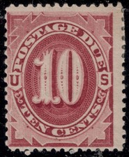 Scott #J26 1891 10-Cent Bright Claret MInt Full, Fresh OG HR CV $165