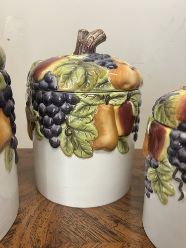 Juego de 3 Botes y Tapa Sonoma Villa - Sello de Goma Decoración del Hogar Tarro de Almacenamiento Galletas - Imagen 3 de 6